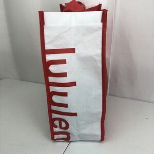 Lululemon Reusable Shopping Travel Tote Lunch Bag - Red White